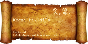 Kocsi Miklós névjegykártya